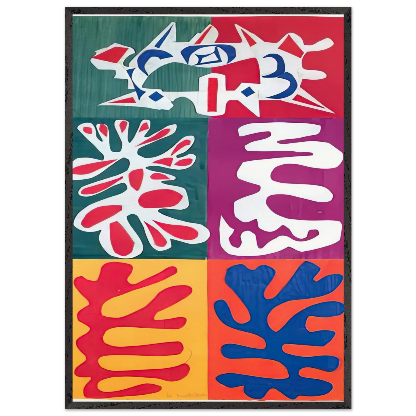 PANEL WITH MASK 1947 - Henri Matisse 70x100 cm / 28x40 inches Framed Art Print – Black Wooden Frame