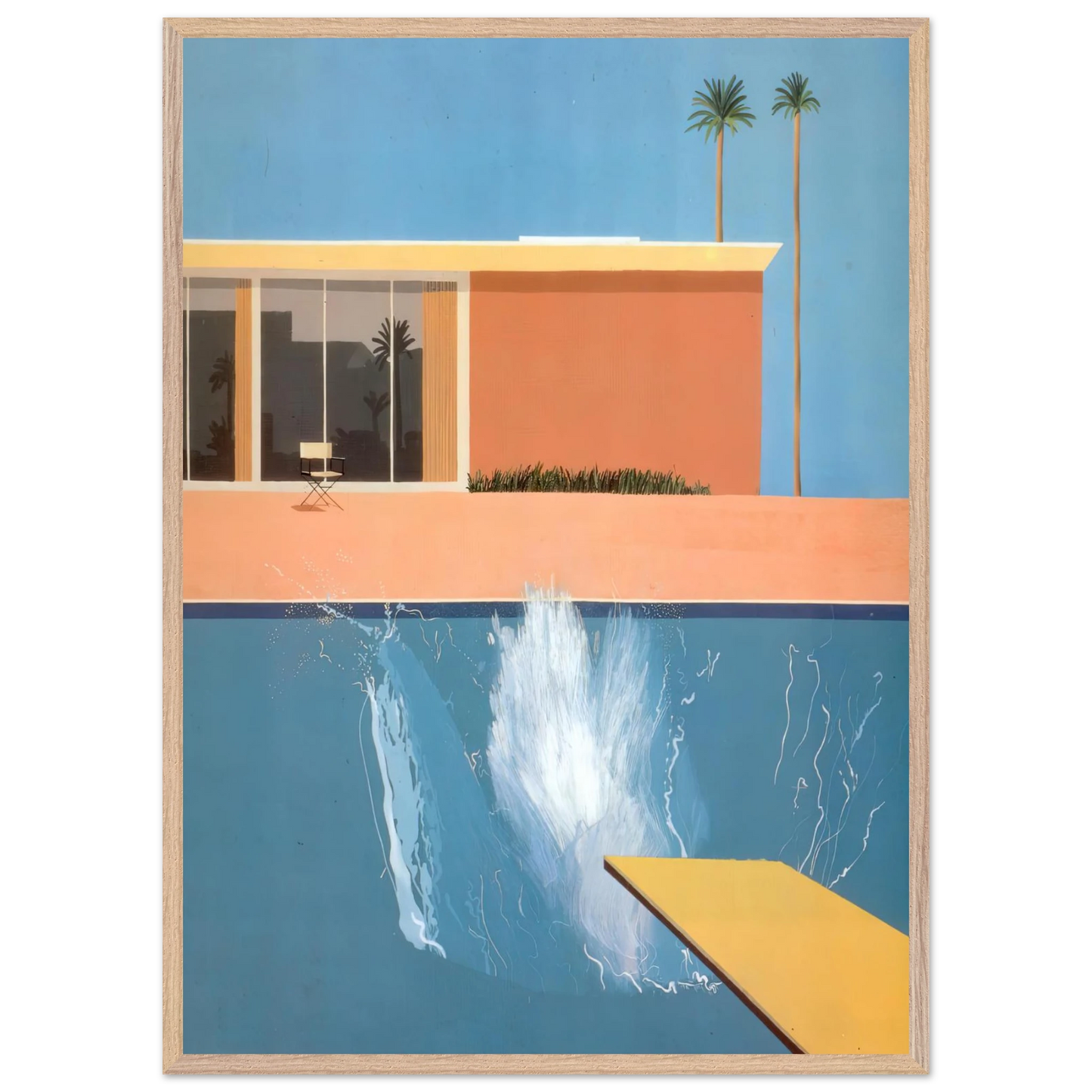 David Hockney - David Hockney Wall art - 45x60 cm / 18x24 Inches - Premium Wooden Framed Poster With Fine Art Paper - White frame