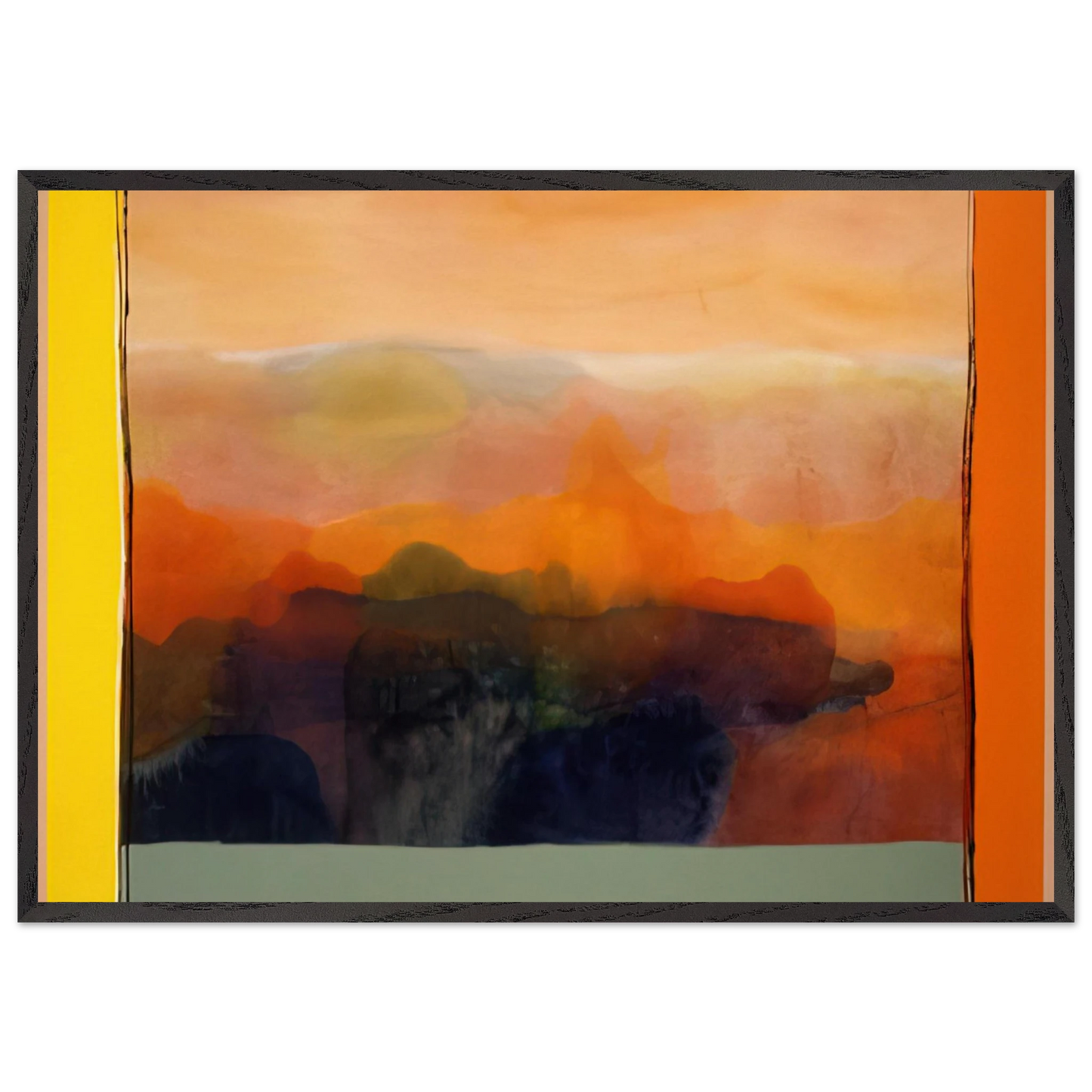 Valley of Stone - 1989 - Ronnie Landfield Framed Art Print – Black Wooden Frame - Default Title - -Framed Art Print