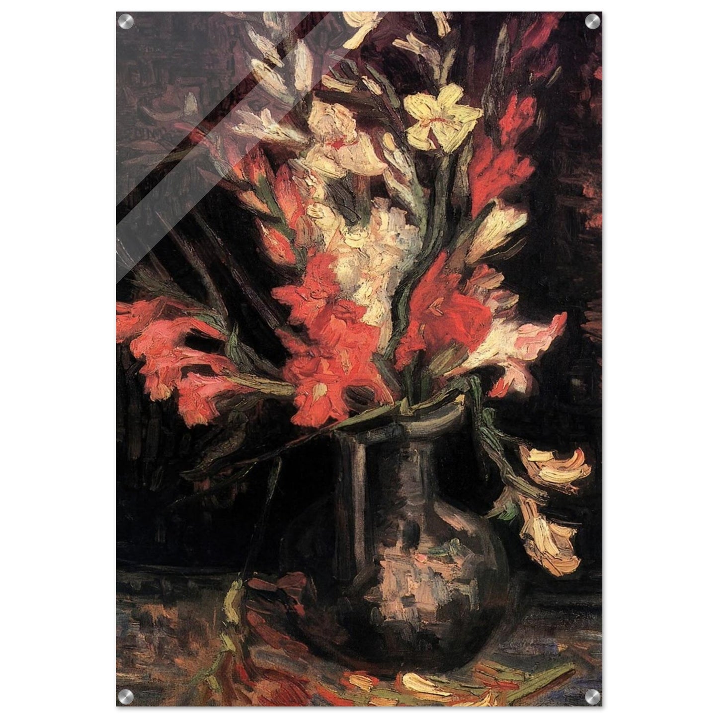 Vase with Red Gladioli - Vincent van Gogh Acrylic Print - 70x100 cm / 28x40″ inches
