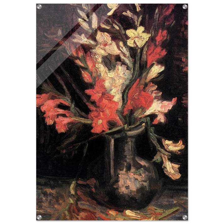 Vase with Red Gladioli - Vincent van Gogh Acrylic Print - 70x100 cm / 28x40″ inches