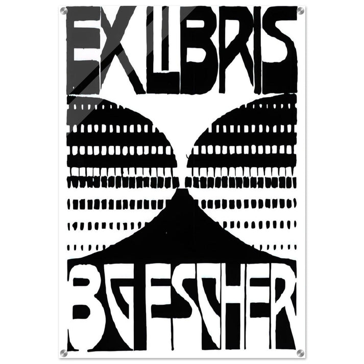 BOOKPLATE B G ESCHER BEER - MC Escher Acrylic Print - 70x100 cm / 28x40″ inches | Maurits Cornelis Escher Prints