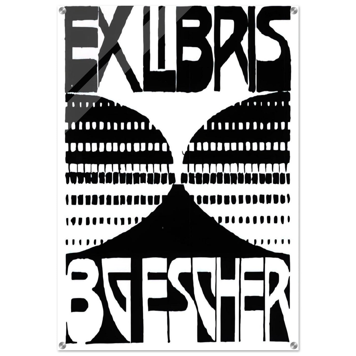 BOOKPLATE B G ESCHER BEER - MC Escher Acrylic Print - 70x100 cm / 28x40″ inches | Maurits Cornelis Escher Prints