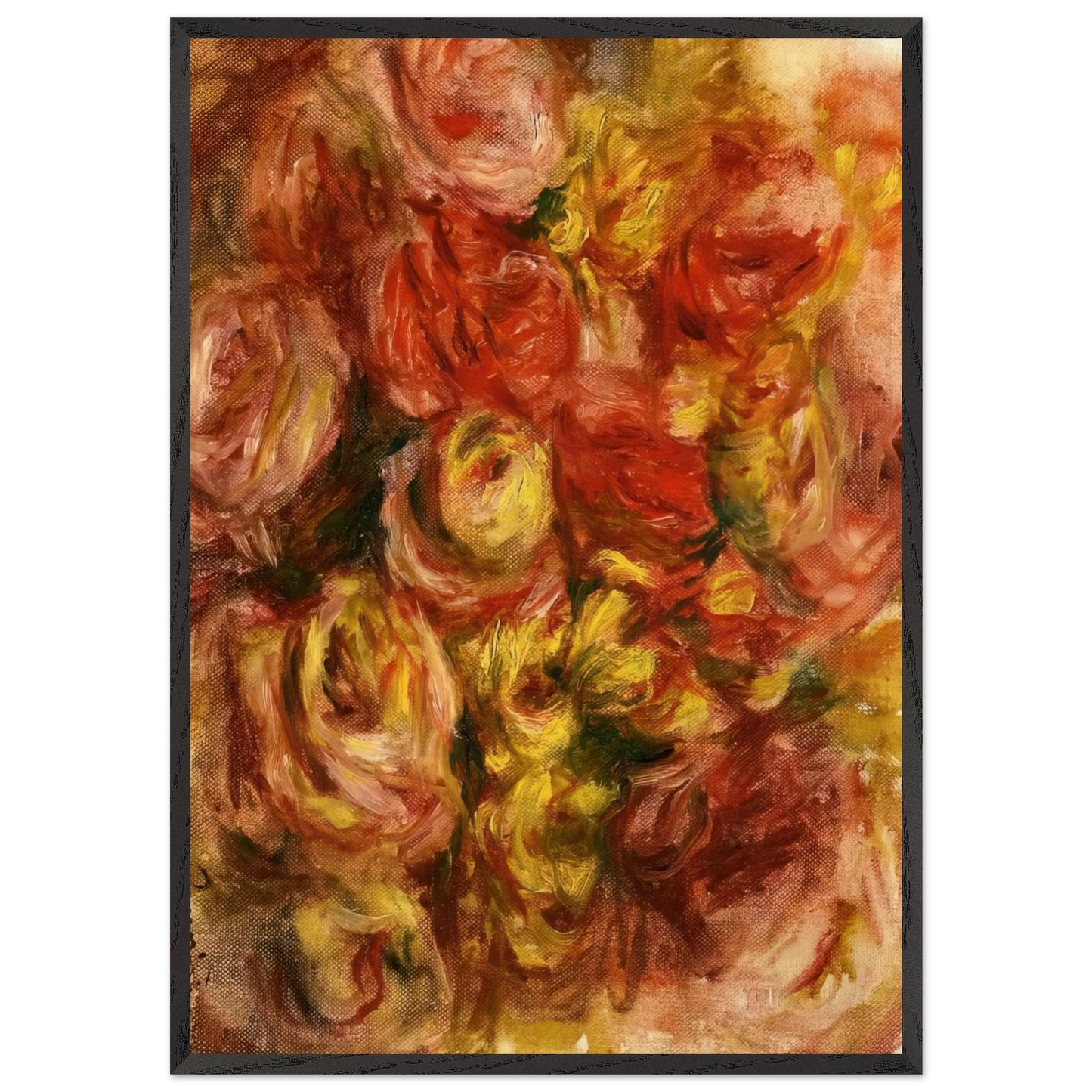 Study of Flowers - Pierre-Auguste Renoir 70x100 cm / 28x40 inches Framed Art Print – Black Wooden Frame