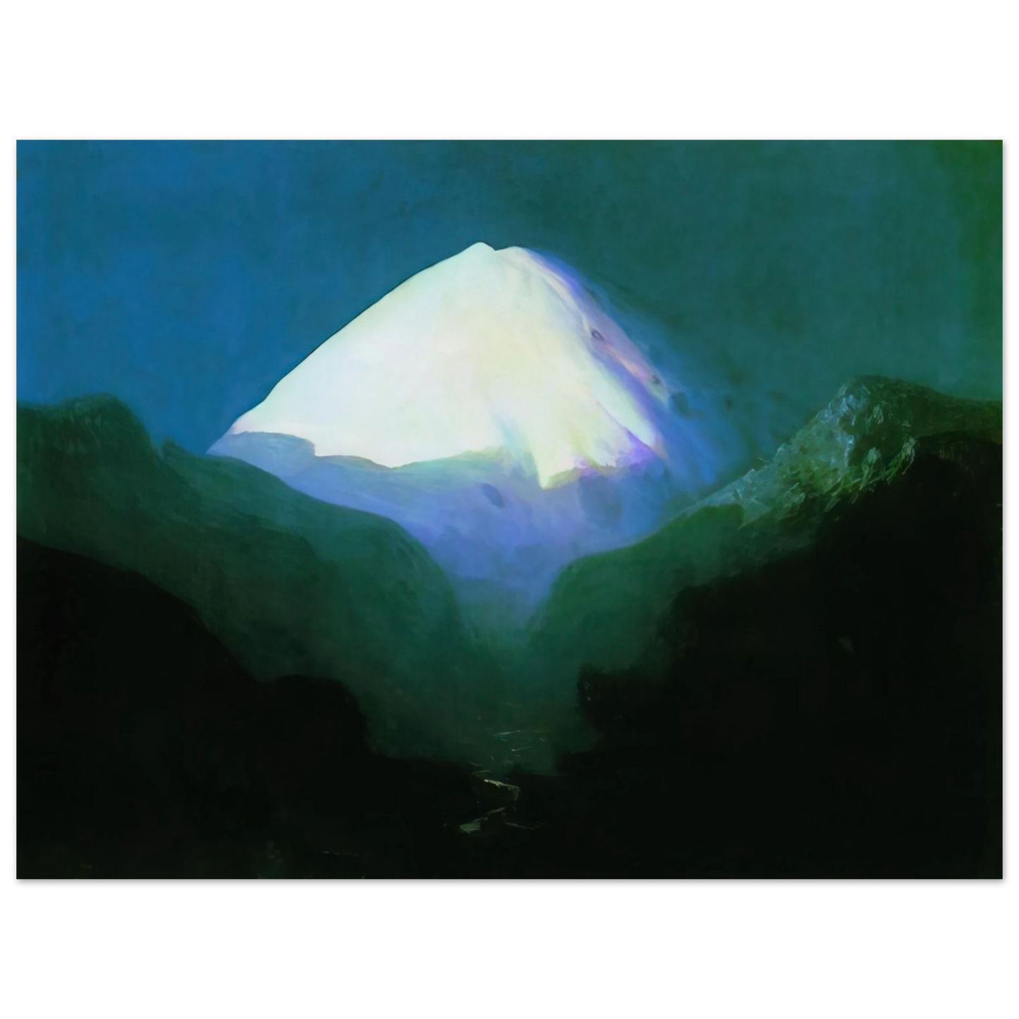 Arkhyp Kuindzhi - Elbrus. Moonlit Night Fine Art Poster - Default Title
