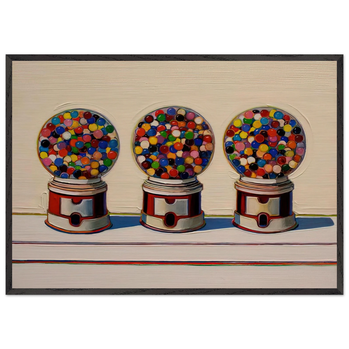 Three Machines - 1963 - Wayne Thiebaud Framed Art Print – Black Wooden Frame - Default Title - -Framed Art Print