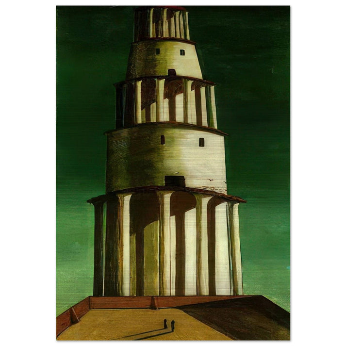 THE GREAT TOWER 1913 - Giorgio de Chirico Brushed Aluminum Print - 70x100 cm / 28x40 inches | Giorgio de Chirico Aluminum Print | Giorgio de Chirico Prints