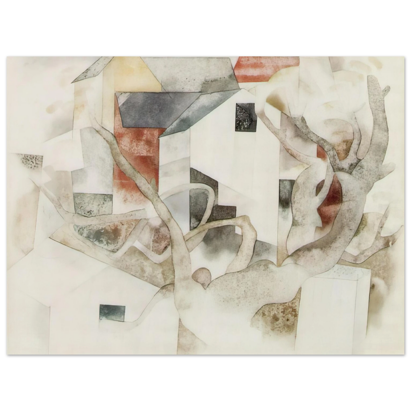 Charles Demuth - Trees and Barns Bermuda - 1917 Fine Art Poster - Default Title