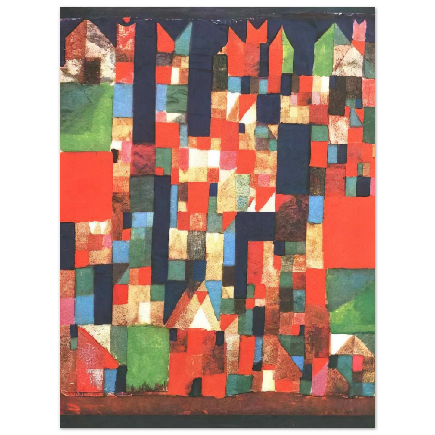 Paul Klee - CITY PICTURE WITH RED AND GREEN ACCENTS 1921 Fine Art Poster - Default Title