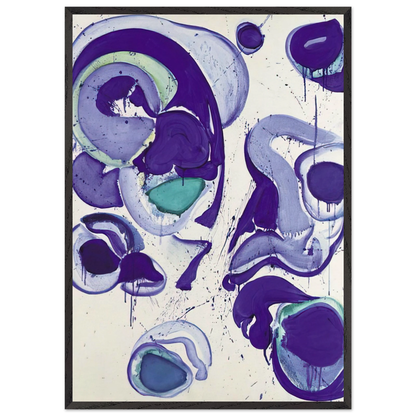 Blue N1 - Sam Francis Framed Art Print – Black Wooden Frame - Default Title - -Framed Art Print