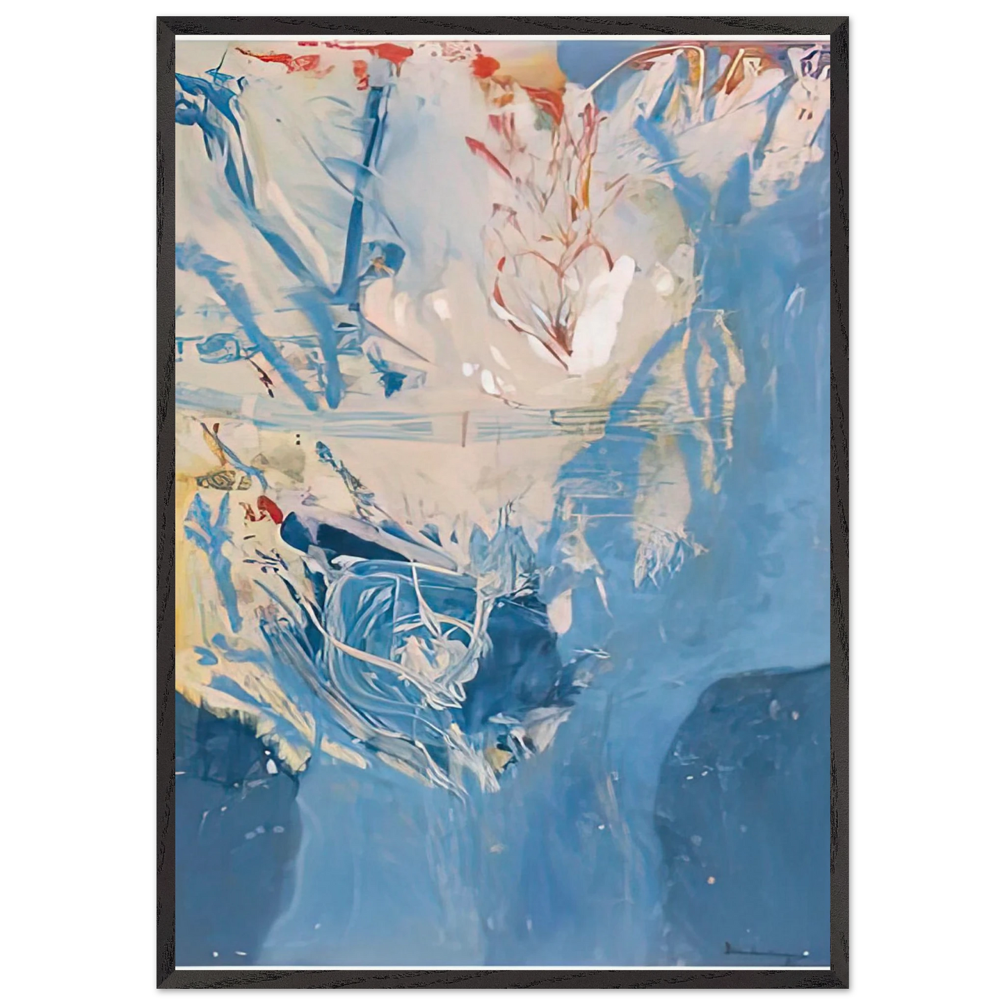 Blue Territory 1955- - Helen Frankenthaler 70x100 cm / 28x40 inches Framed Art Print – Black Wooden Frame