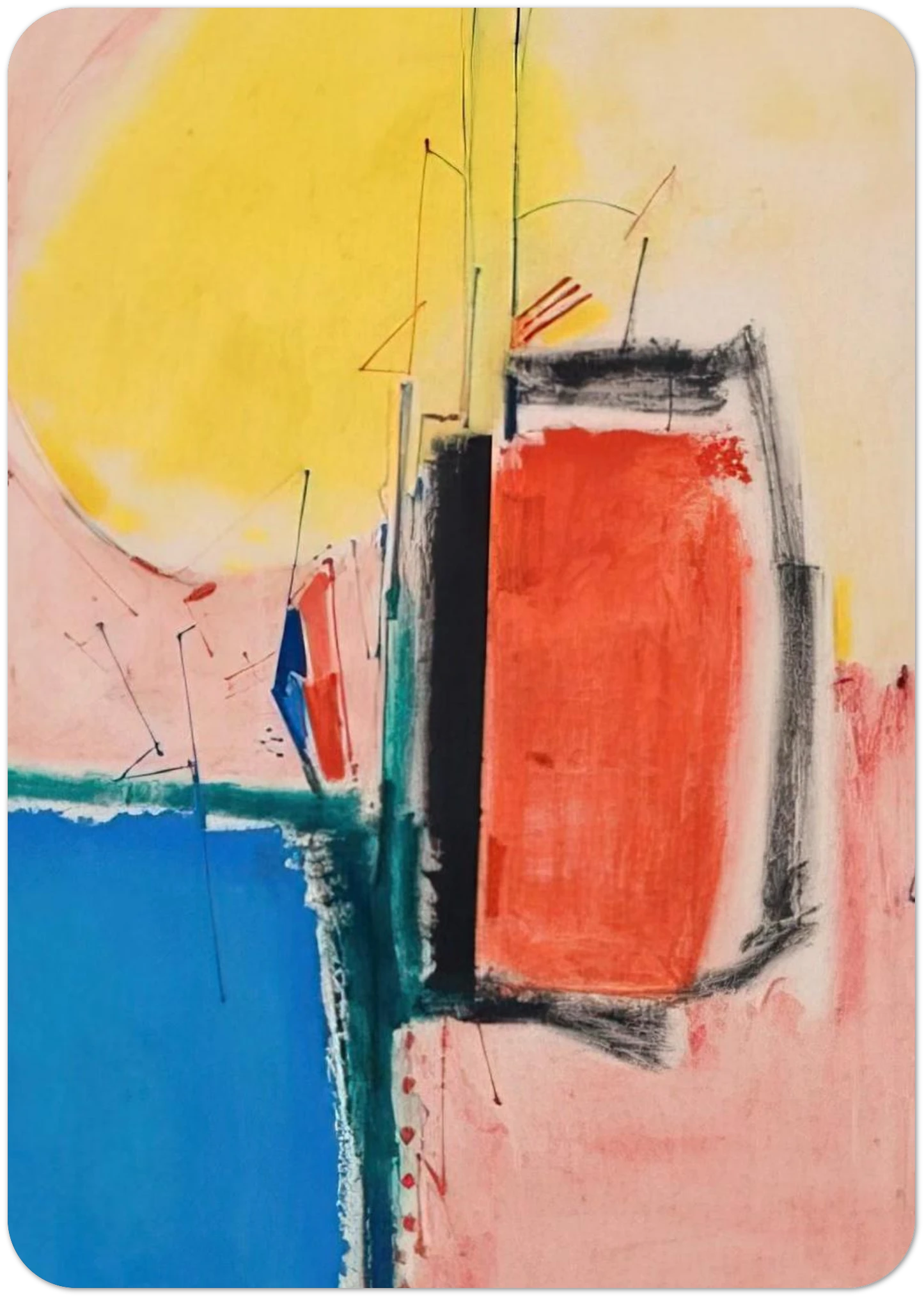 Composition No. 1 By Hans Hofmann Pack of 10 Post Cards | Hans Hofmann Post Cards | A6 (10.5 x 14.8 cm) - 4.1 x 5.8 inches