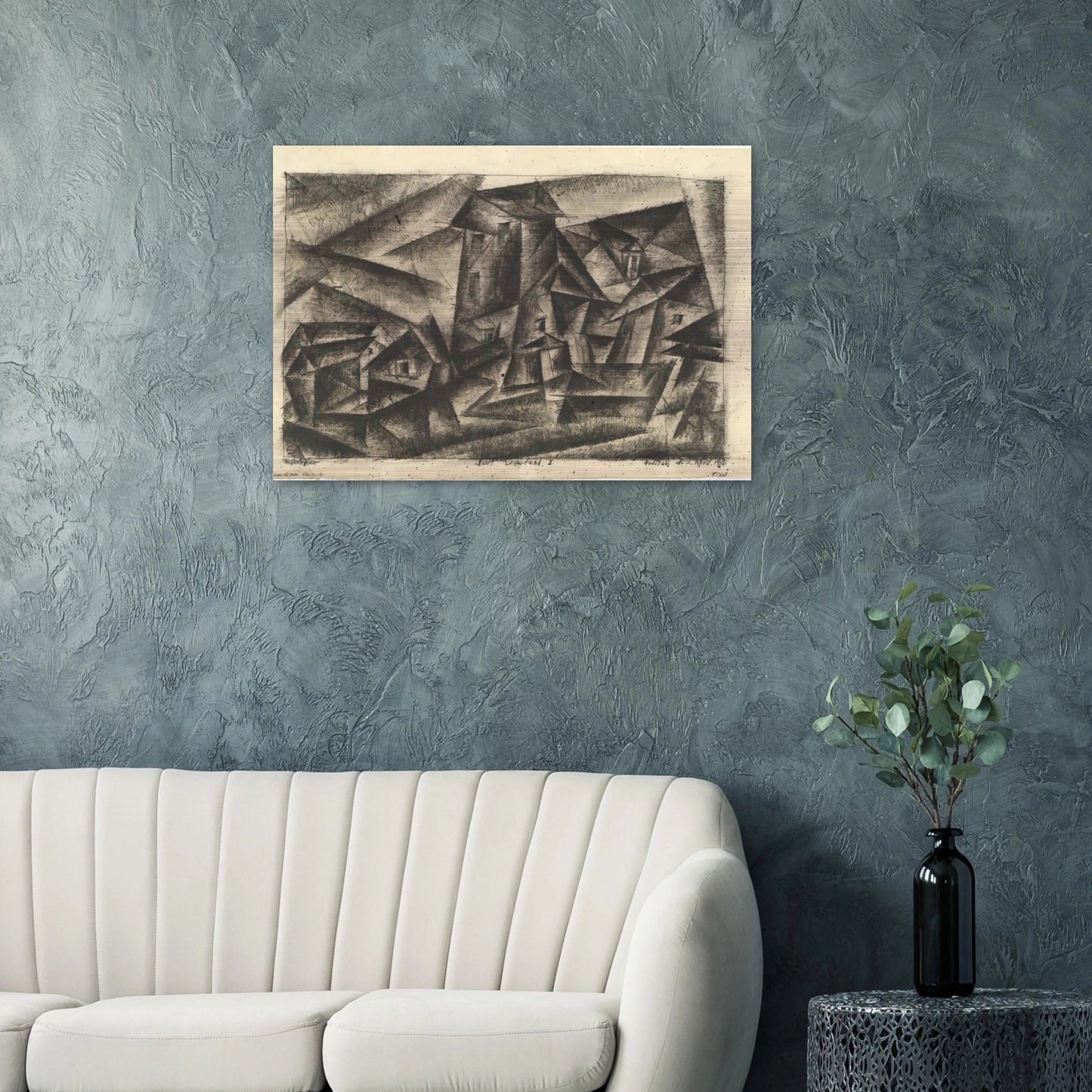 THE VILLAGE OF LEGEFELD I DORF LEGEFELD I 1916 - Lyonel Feininger Brushed Aluminum Print - 70x100 cm / 28x40 inches | Lyonel Feininger Aluminum Print | Lyonel Feininger Prints