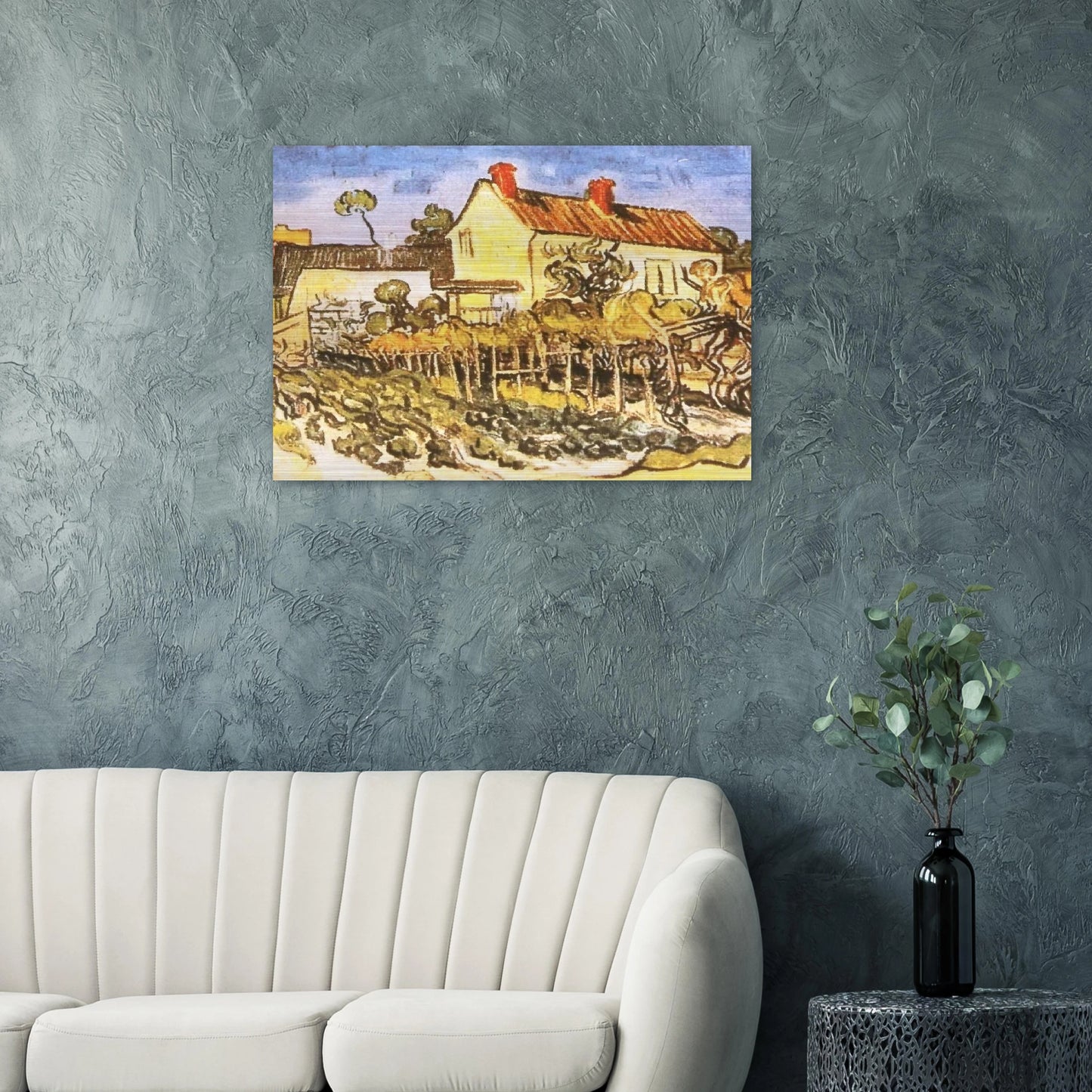 The House of Pere Eloi - Vincent van Gogh Brushed Aluminum Print - 70x100 cm / 28x40 inches | Vincent van Gogh Aluminum Print | Vincent van Gogh Prints