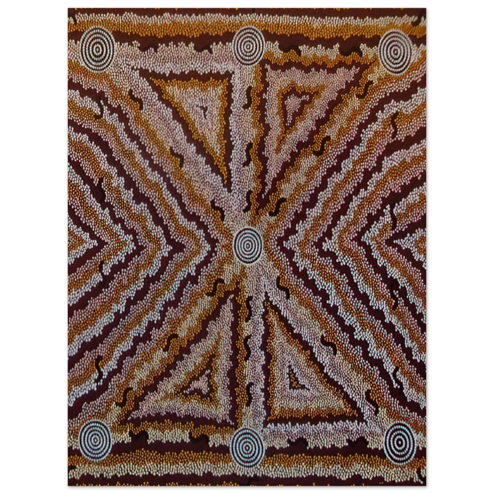 Clifford Possum Tjapaltjarri - Witchetty Grub Dreaming - 1983 75x100 cm / 30x40inches Fine Art Poster