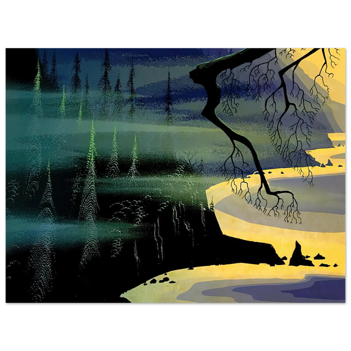 Eyvind Earle - Blue Mist 75x100 cm / 30x40inches Fine Art Poster