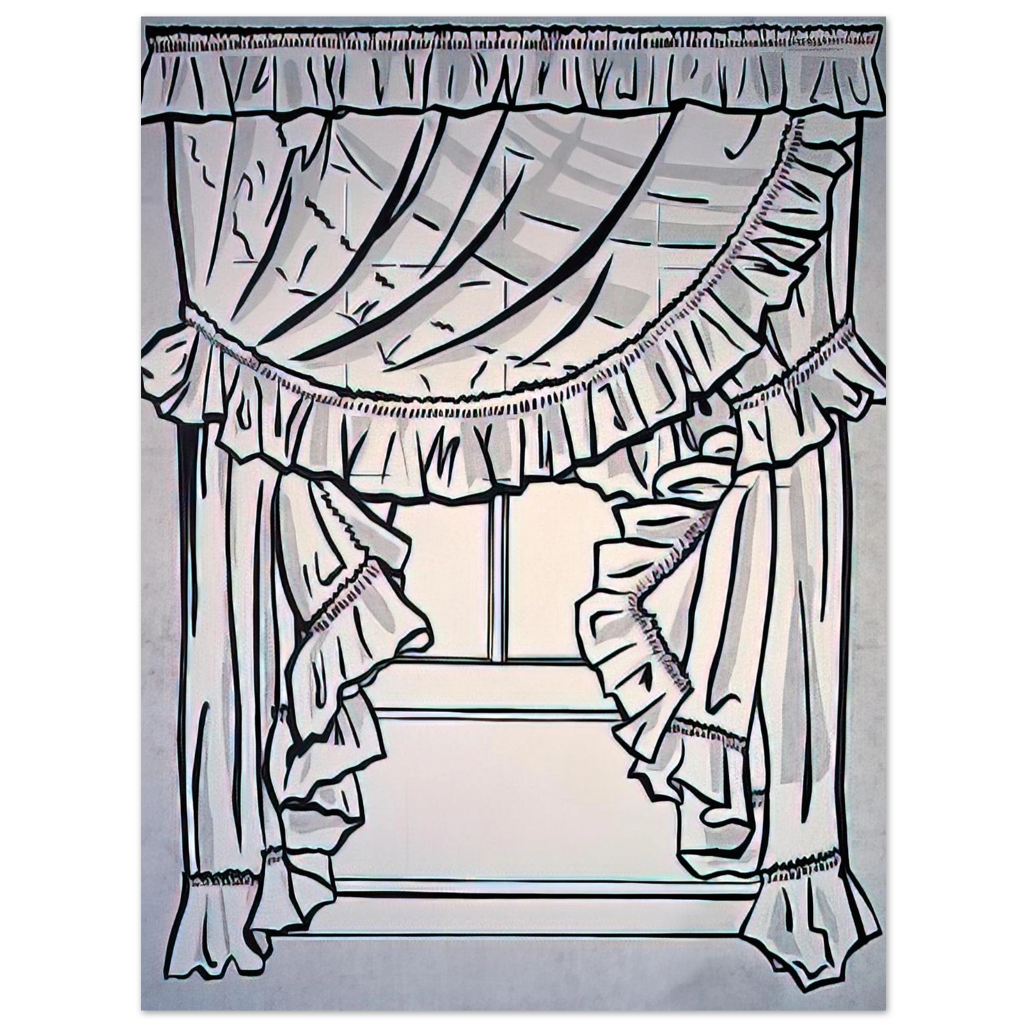 Roy Lichtenstein - CURTAINS 1962 Fine Art Poster - Default Title
