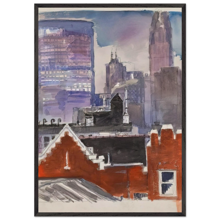 Untitled cityscape - 1986 - Paul Thek 70x100 cm / 28x40 inches Framed Art Print – Black Wooden Frame