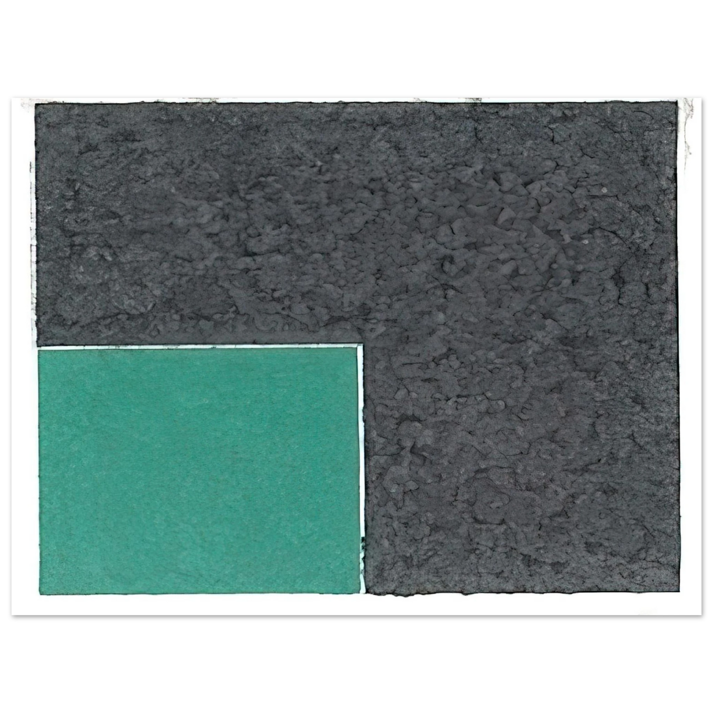 Ellsworth Kelly - Colored Paper Image XVIII Green Square with Grey Fine Art Poster - Default Title