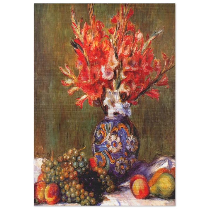Still Life Flowers and Fruit - Pierre-Auguste Renoir Brushed Aluminum Print - 70x100 cm / 28x40 inches | Pierre-Auguste Renoir Aluminum Print | Pierre-Auguste Renoir Prints