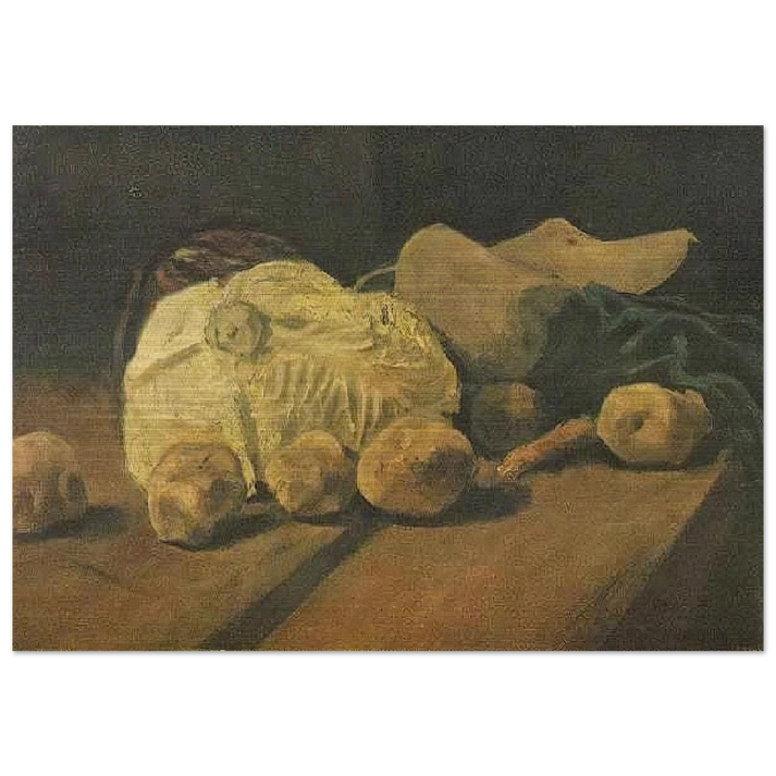 Still Life with Cabbage and Clogs - Vincent van Gogh Brushed Aluminum Print - 70x100 cm / 28x40 inches | Vincent van Gogh Aluminum Print | Vincent van Gogh Prints