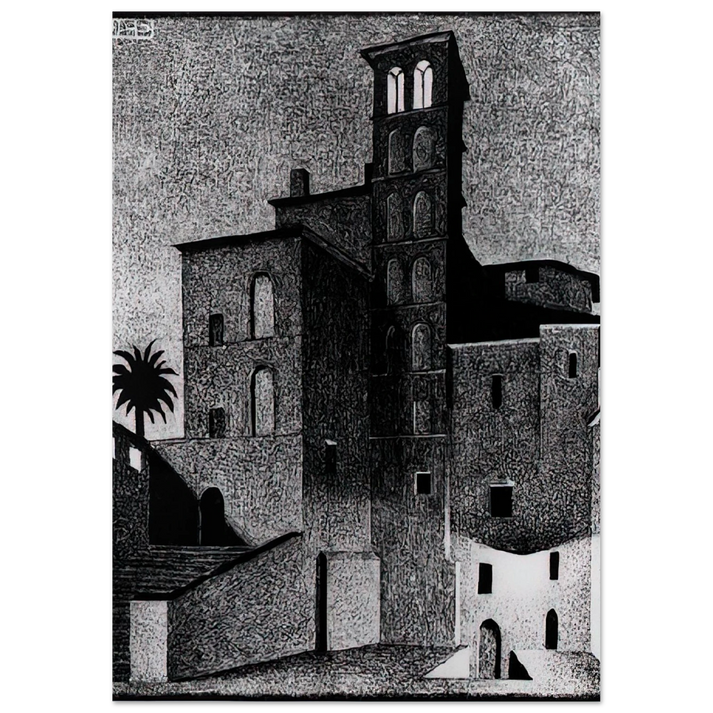 MC Escher - SS GIOVANNI ET PAOLO ROME MAY 1936 1936 Wall Art - 30x40 cm / 12x16 inches - Premium Wooden Framed Poster With Fine Art Paper-canvas - Wood frame