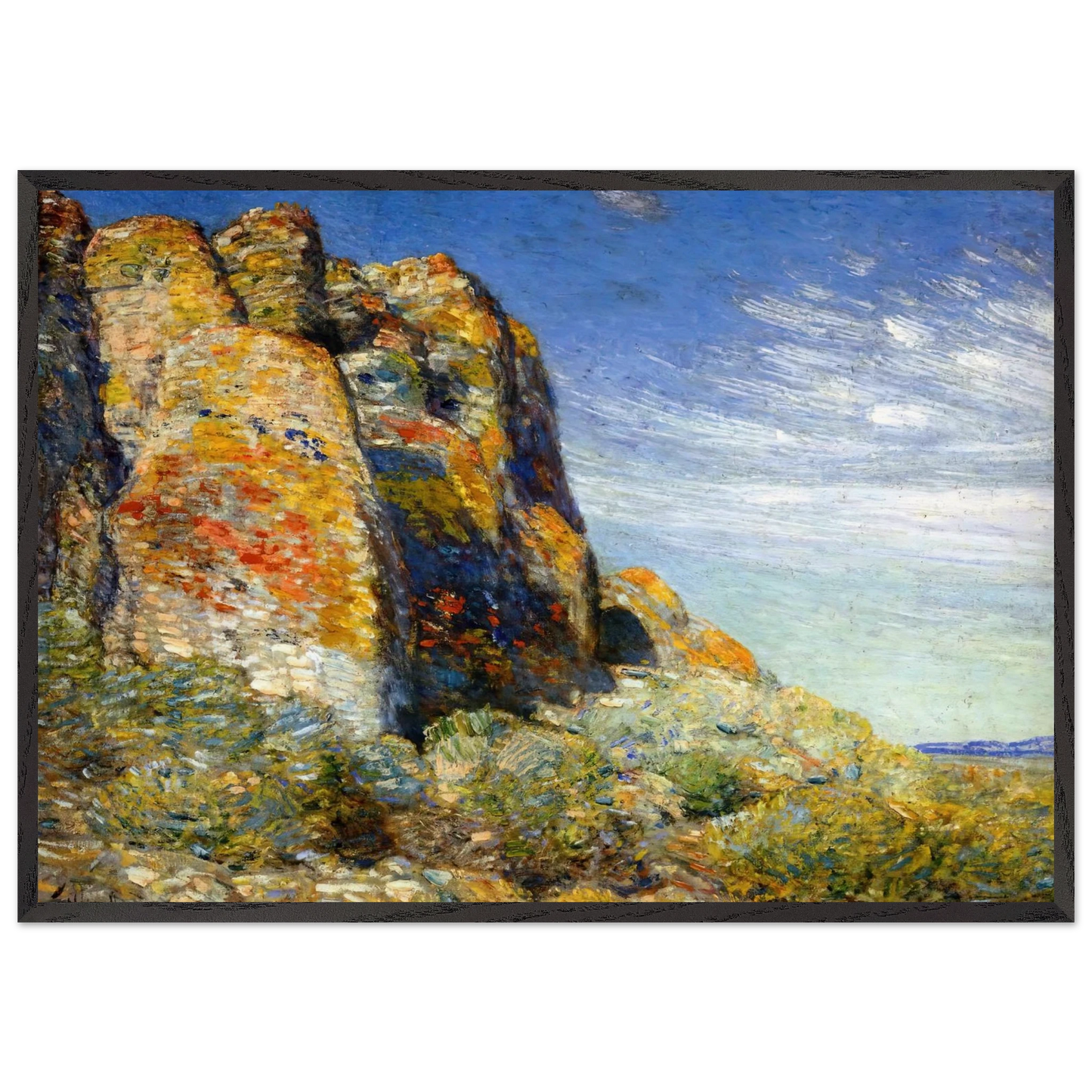 Harney Desert 02 - Childe Hassam 70x100 cm / 28x40 inches Framed Art Print – Black Wooden Frame