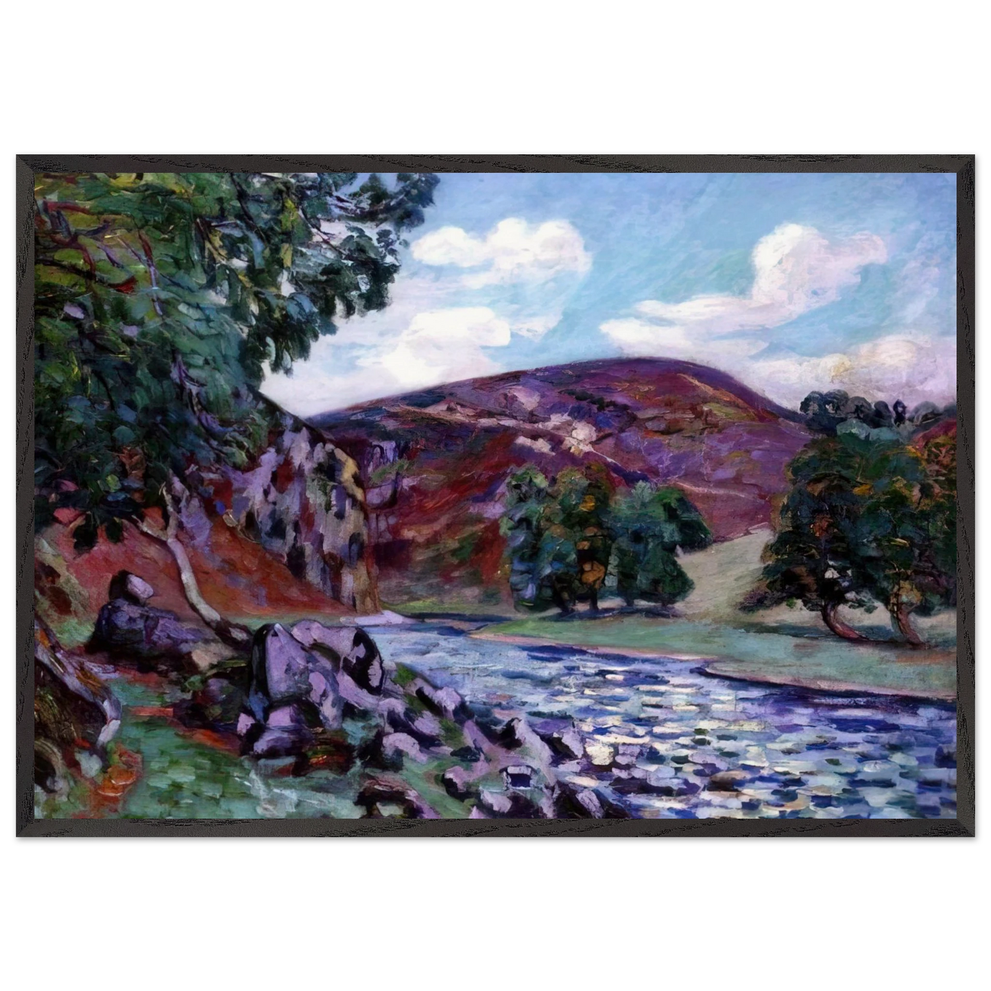 Paysage a Crozant - 1900 - Armand Guillaumin Framed Art Print – Black Wooden Frame - Default Title - -Framed Art Print