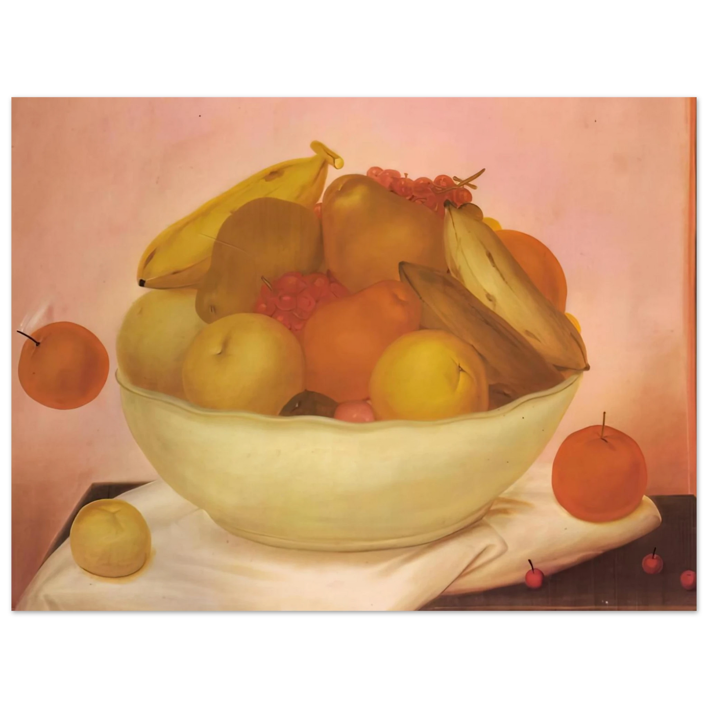 Fernando Botero - STILL LIFE WITH ORANGE FALLING Fine Art Poster - Default Title