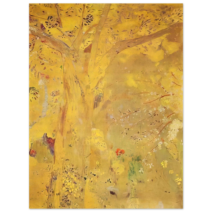 Odilon Redon - TREE AGAINST A YELLOW BACKGROUND 1901 75x100 cm / 30x40inches Fine Art Poster