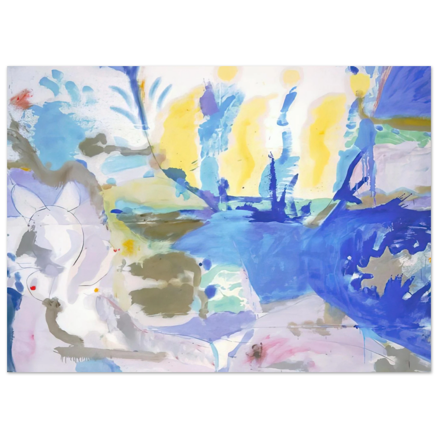 Helen Frankenthaler - Basque Beach - 1958 Wall art - 30x45 cm / 12x18 inches - Premium Wooden Framed Poster With Fine Art Paper - Wood frame