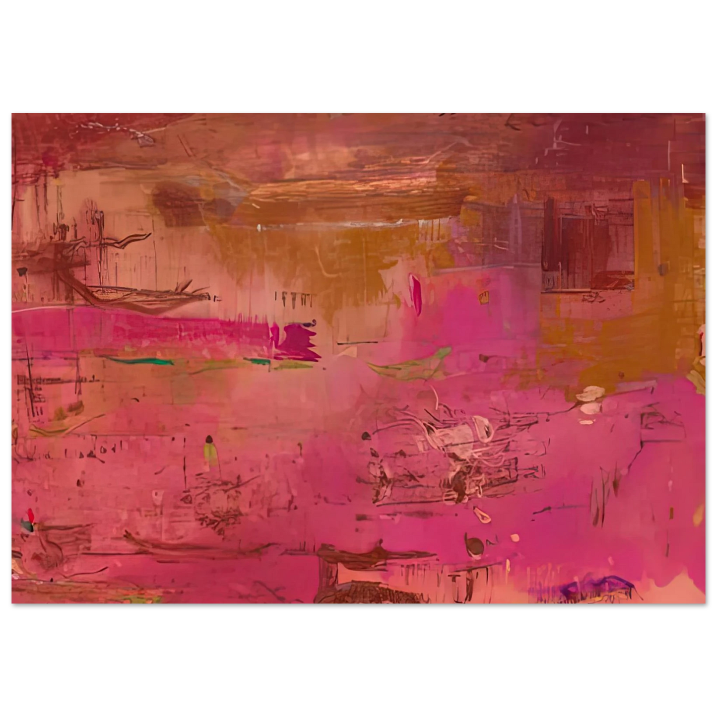 Helen Frankenthaler - Dream Walk Red, 1978- Wall Art - 60x80 cm / 24x32 inches - Premium Wooden Framed Poster With Fine Art Paper - Black frame