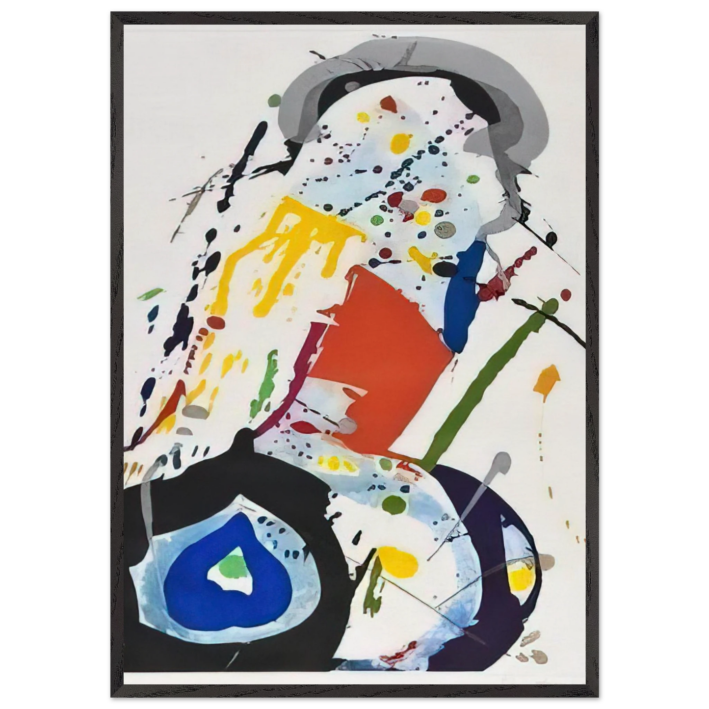 untitled sfe081 - Sam Francis 70x100 cm / 28x40 inches Framed Art Print – Black Wooden Frame