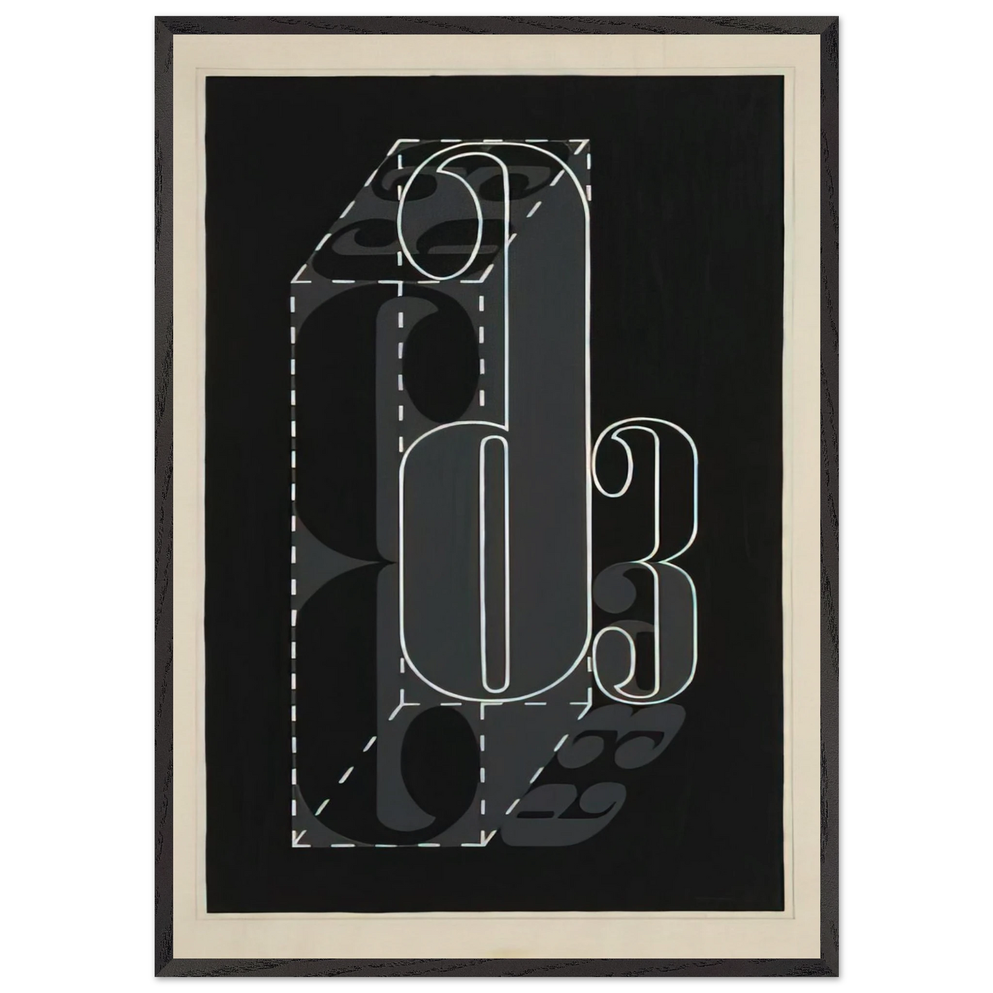 6 AND 3 1931 - Josef Albers 70x100 cm / 28x40 inches Framed Art Print – Black Wooden Frame