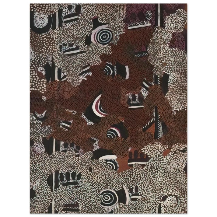 Clifford Possum Tjapaltjarri - Bush Fire II - 1972 75x100 cm / 30x40inches Fine Art Poster