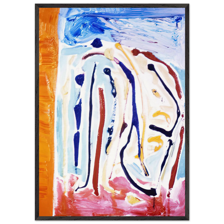 Sky Dance - 1973 - Ronnie Landfield 70x100 cm / 28x40 inches Framed Art Print – Black Wooden Frame