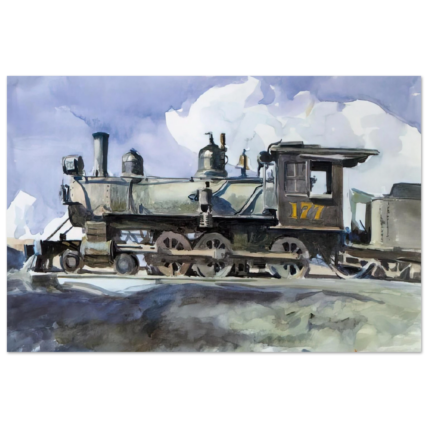 Edward Hopper - D. and R. G. Locomotive Fine Art Poster - 75x100 cm / 30x40 inches