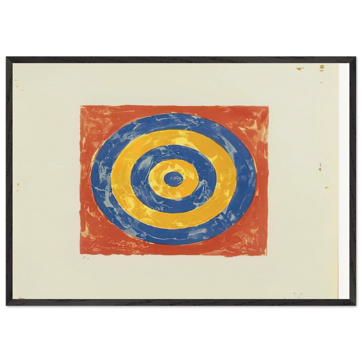 TARGET UNIVERSAL LIMITED ART EDITIONS 35 - Jasper Johns 70x100 cm / 28x40 inches Framed Art Print – Black Wooden Frame