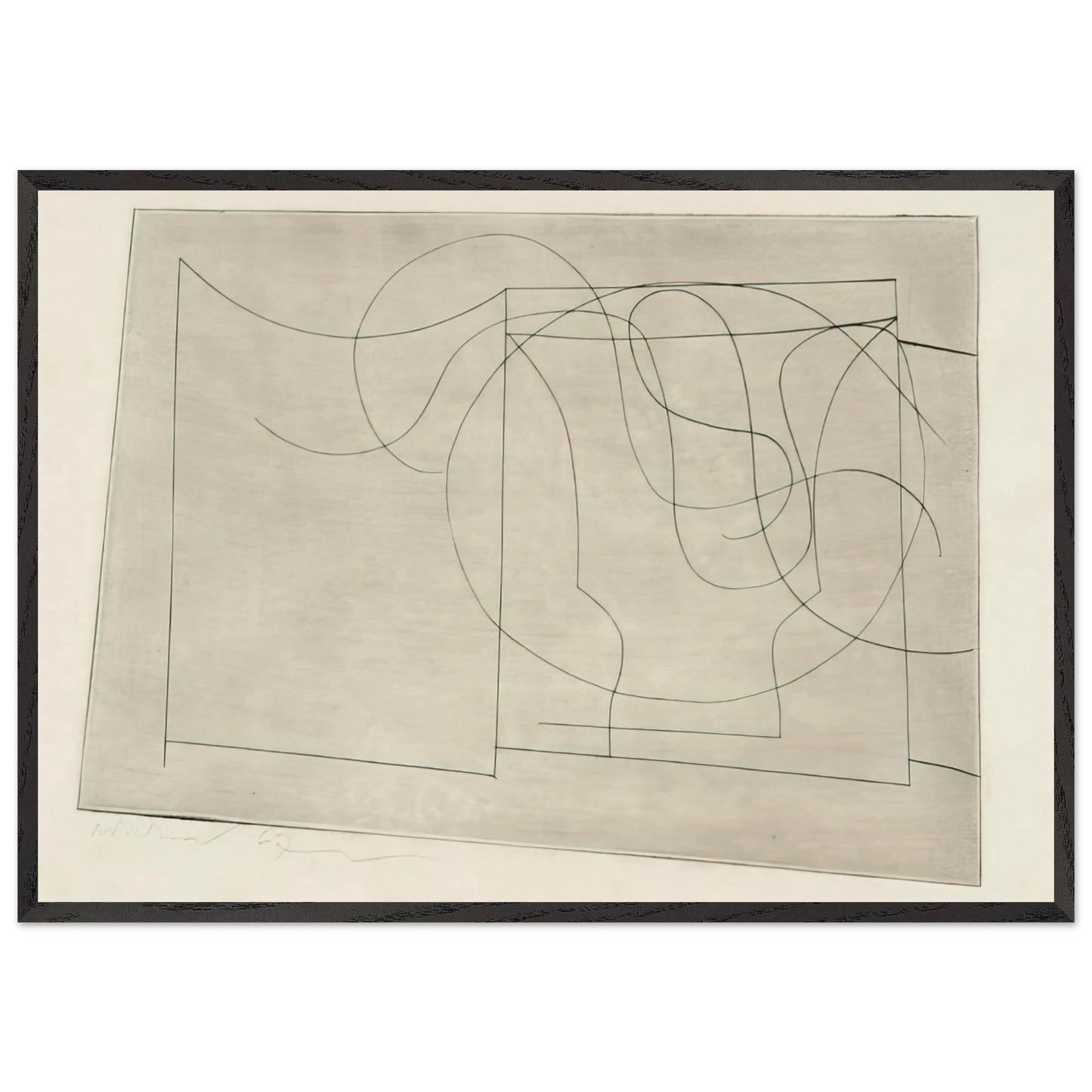 Aegean - 1967 - Ben Nicholson 70x100 cm / 28x40 inches Framed Art Print – Black Wooden Frame