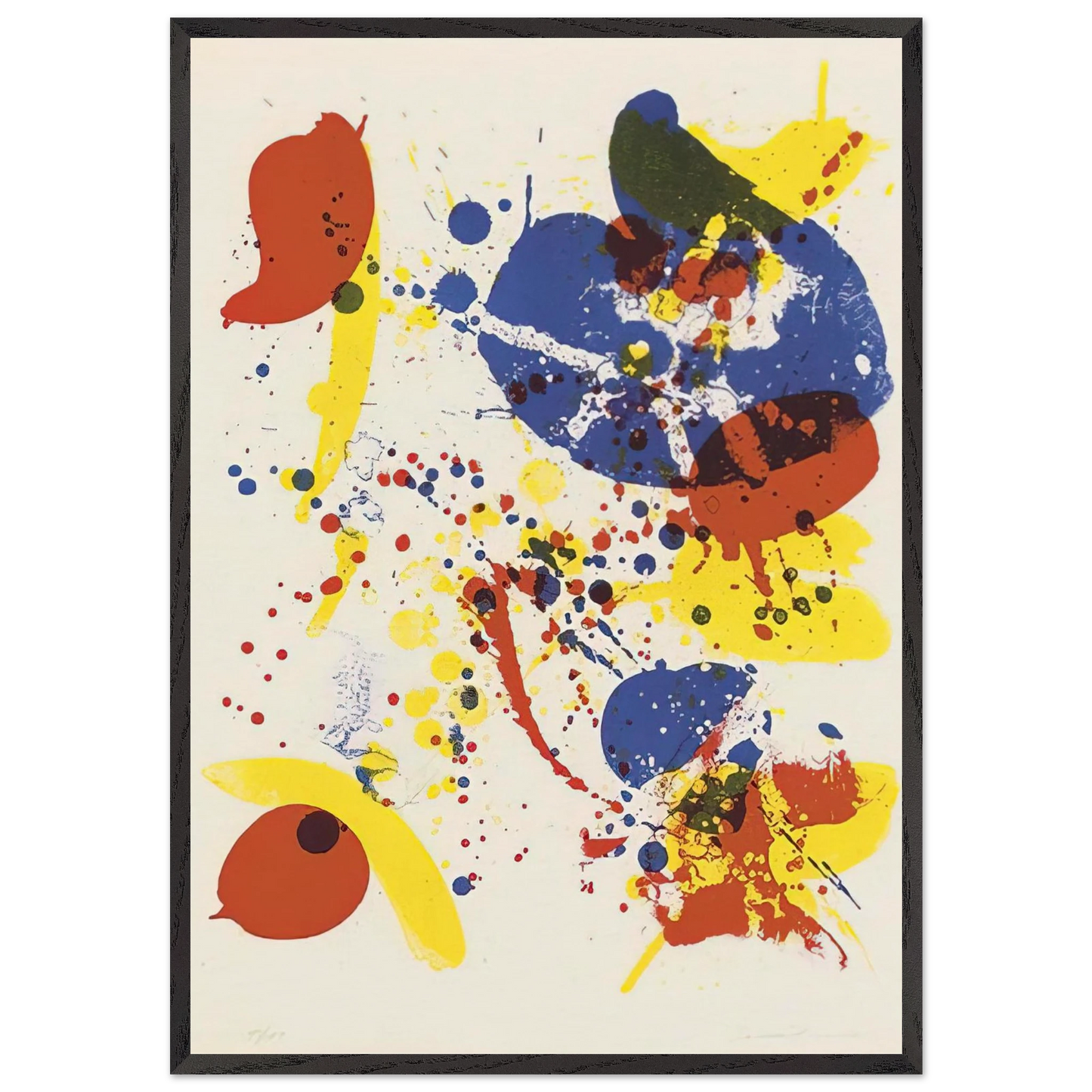 Untitled from Pasadena Box Lembark L62 - Sam Francis Framed Art Print – Black Wooden Frame - Default Title - -Framed Art Print
