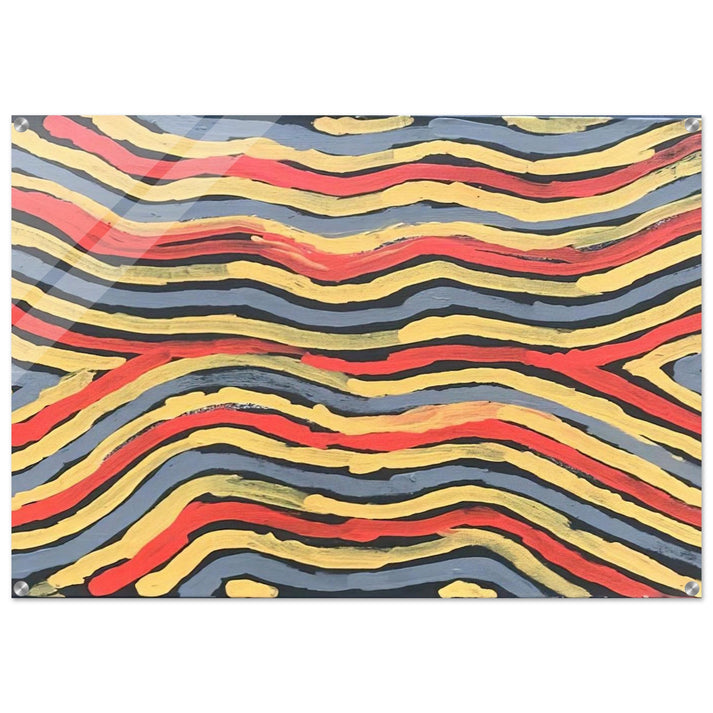 Worm Dreaming - 1997 - Clifford Possum Tjapaltjarri Acrylic Print - 70x100 cm / 28x40″ inches