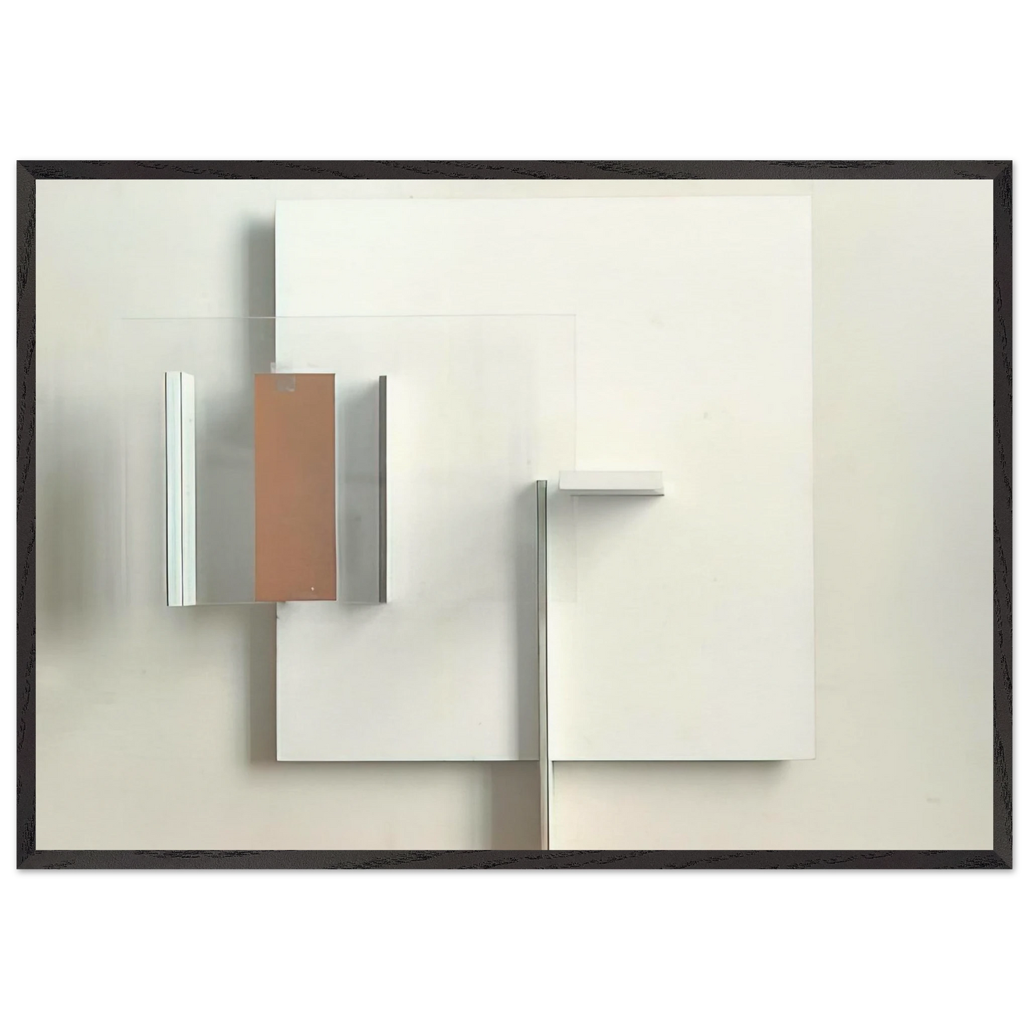 Abstract in White Black and Ochre - 1962 - Victor Pasmore 70x100 cm / 28x40 inches Framed Art Print – Black Wooden Frame