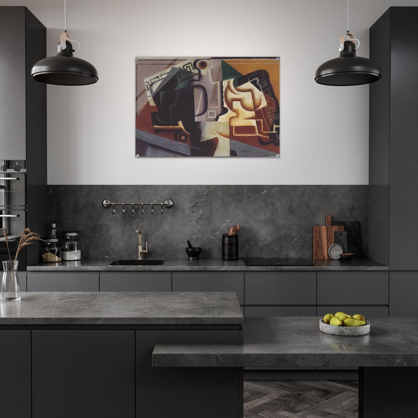 GLASS AND CARAFE 1917 - Juan Gris Acrylic Print - 70x100 cm / 28x40″ inches