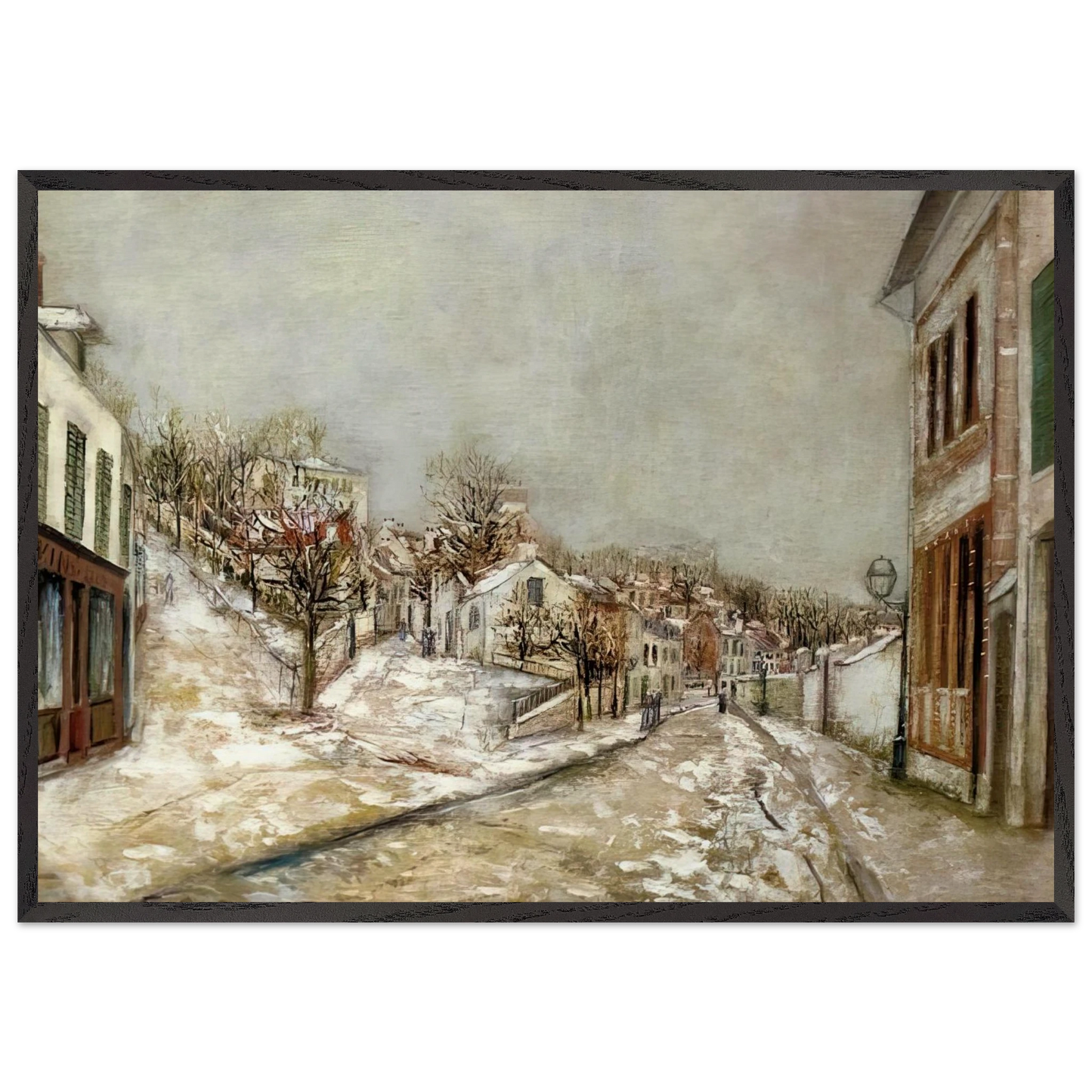VIEW OF PONTOISE - Maurice Utrillo Framed Art Print – Black Wooden Frame - Default Title - -Framed Art Print