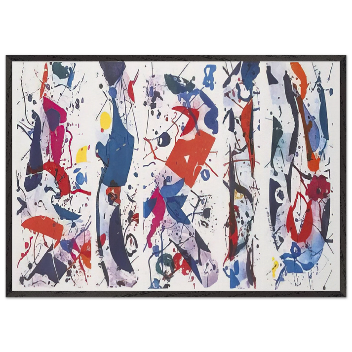 The Five Continents - Sam Francis 70x100 cm / 28x40 inches Framed Art Print – Black Wooden Frame