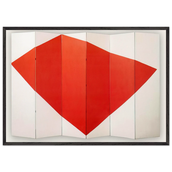 Correspondence Red-White side B - 1966 - Leon Polk Smith 70x100 cm / 28x40 inches Framed Art Print – Black Wooden Frame