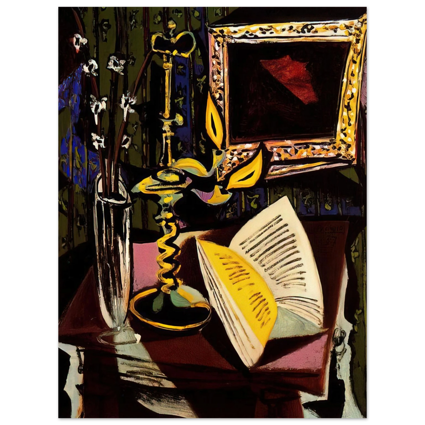 Pablo Picasso - Still life with candlestick - 1937 Fine Art Poster - Default Title