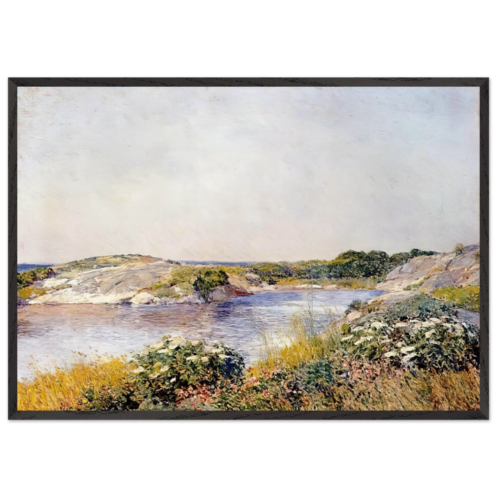 The Little Pond Appledore - Childe Hassam 70x100 cm / 28x40 inches Framed Art Print – Black Wooden Frame