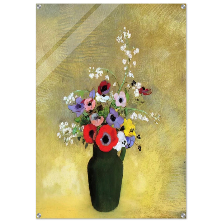 FLOWERS IN A GREEN PITCHER - Odilon Redon Acrylic Print - 70x100 cm / 28x40″ inches