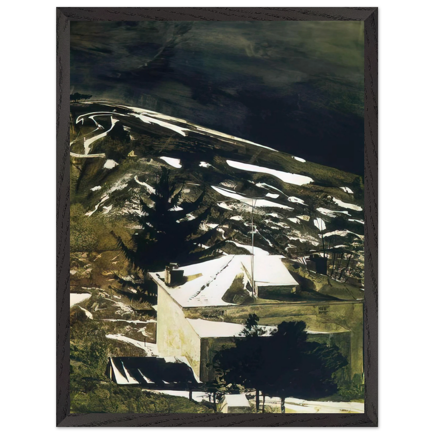 Andrew Wyeth - WOLF MOON 1975 Wall Art - 30x40 cm / 12x16 inches - Premium Wooden Framed Poster With Fine Art Paper - White frame